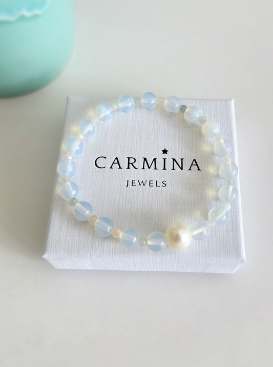 Opalite & Morganite bead bracelet
