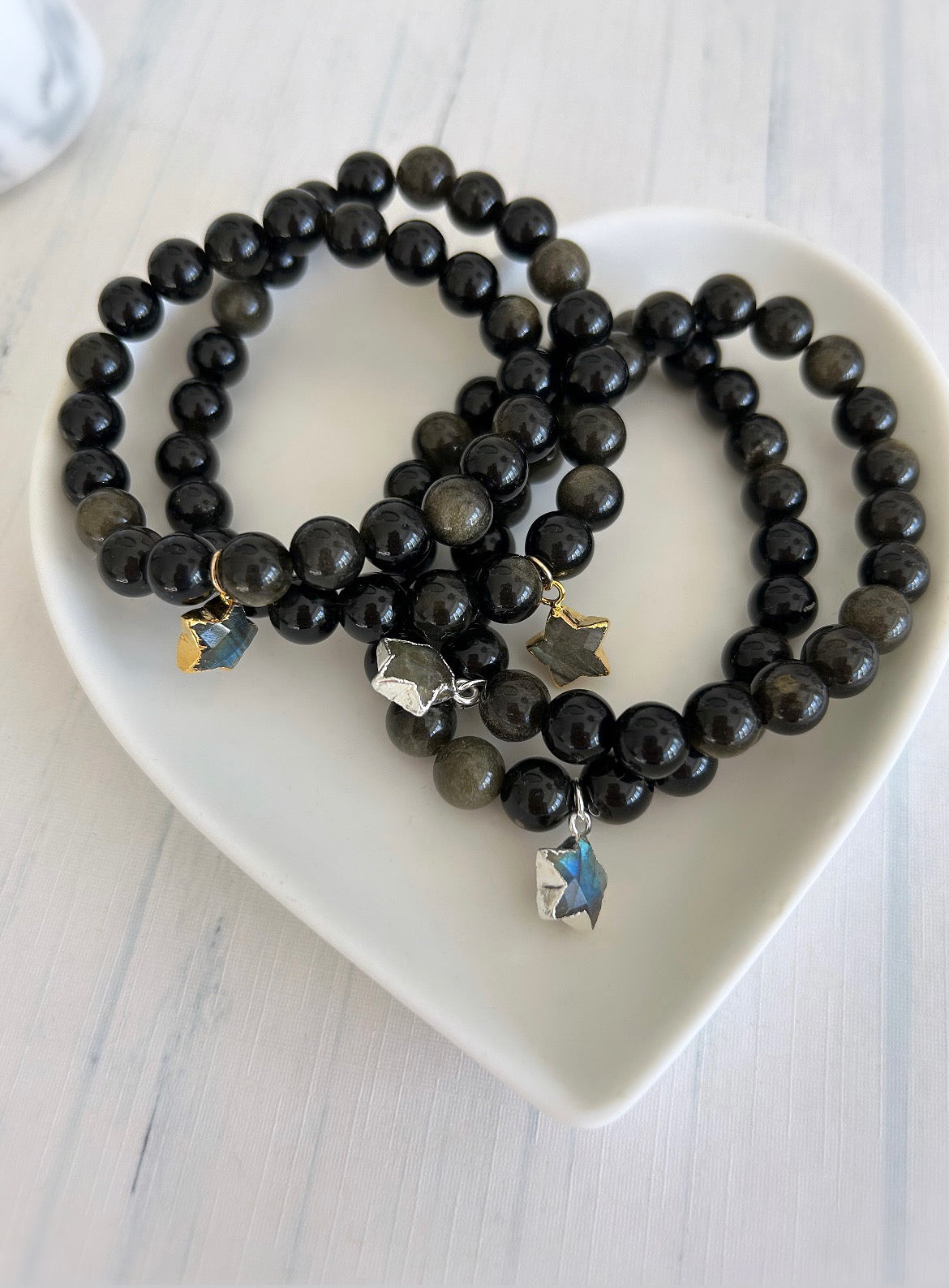 Golden Obsidian star bracelet