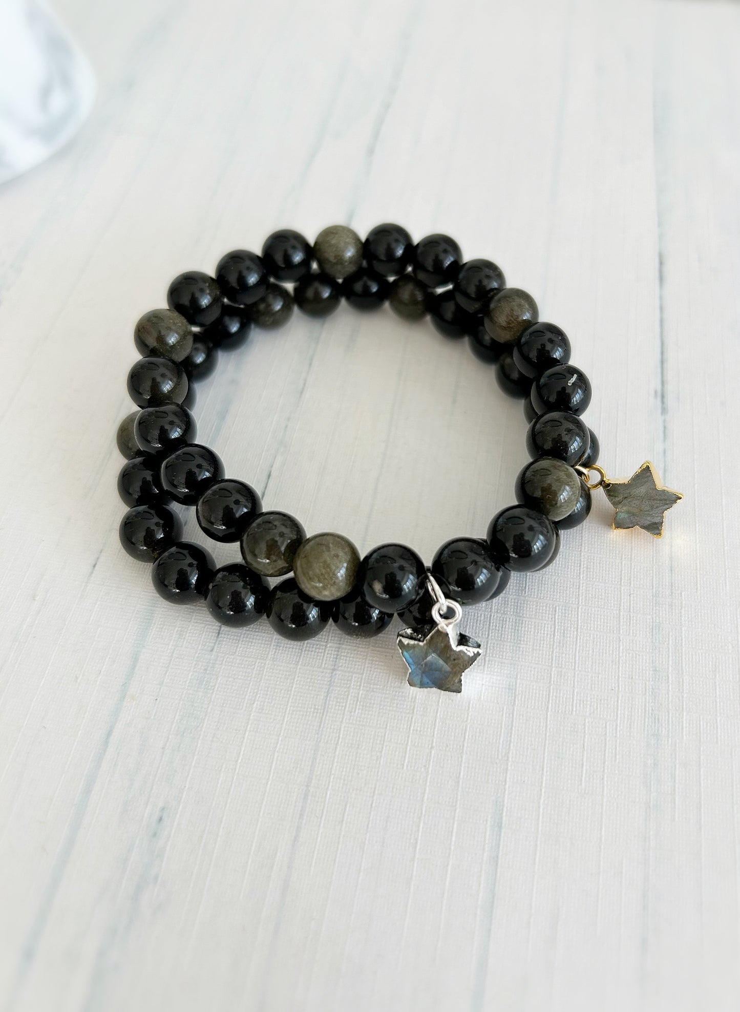 Golden Obsidian star bracelet