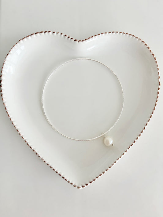Pearl droplet bangle