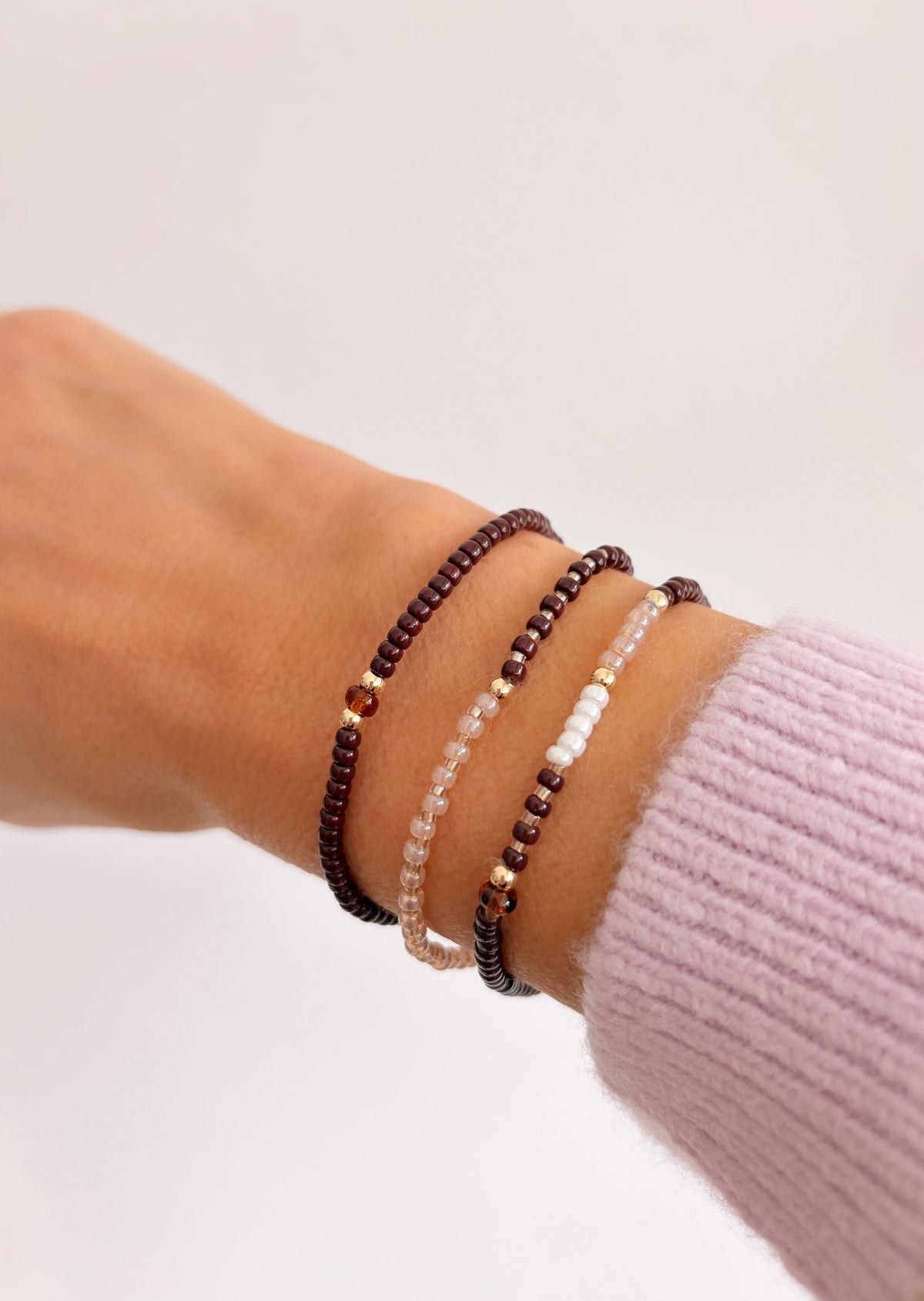 Seed bead stacking bracelets