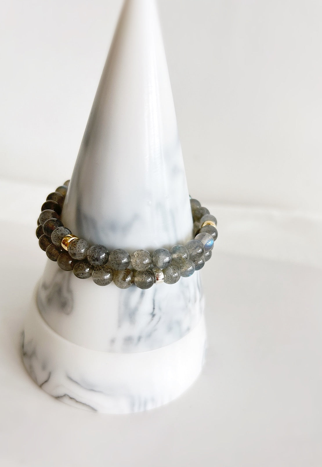 Labradorite semi precious beaded stacking bracelet 