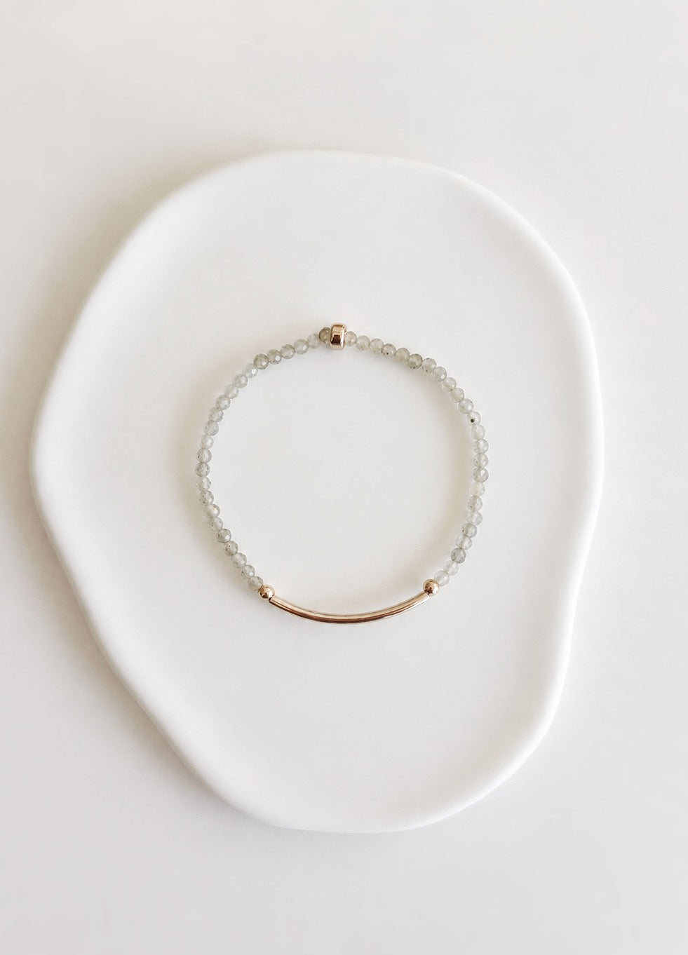 Labradorite crystal bead bracelet