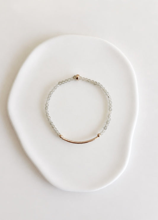 Labradorite crystal bead bracelet