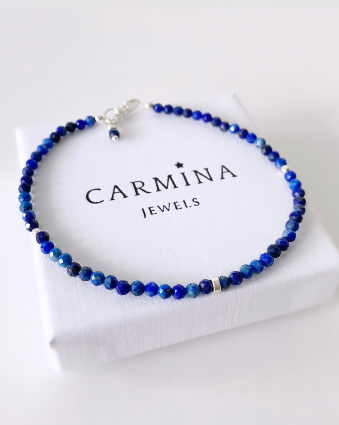A Lapis Lazuli crystal bracelet with a silver clasp