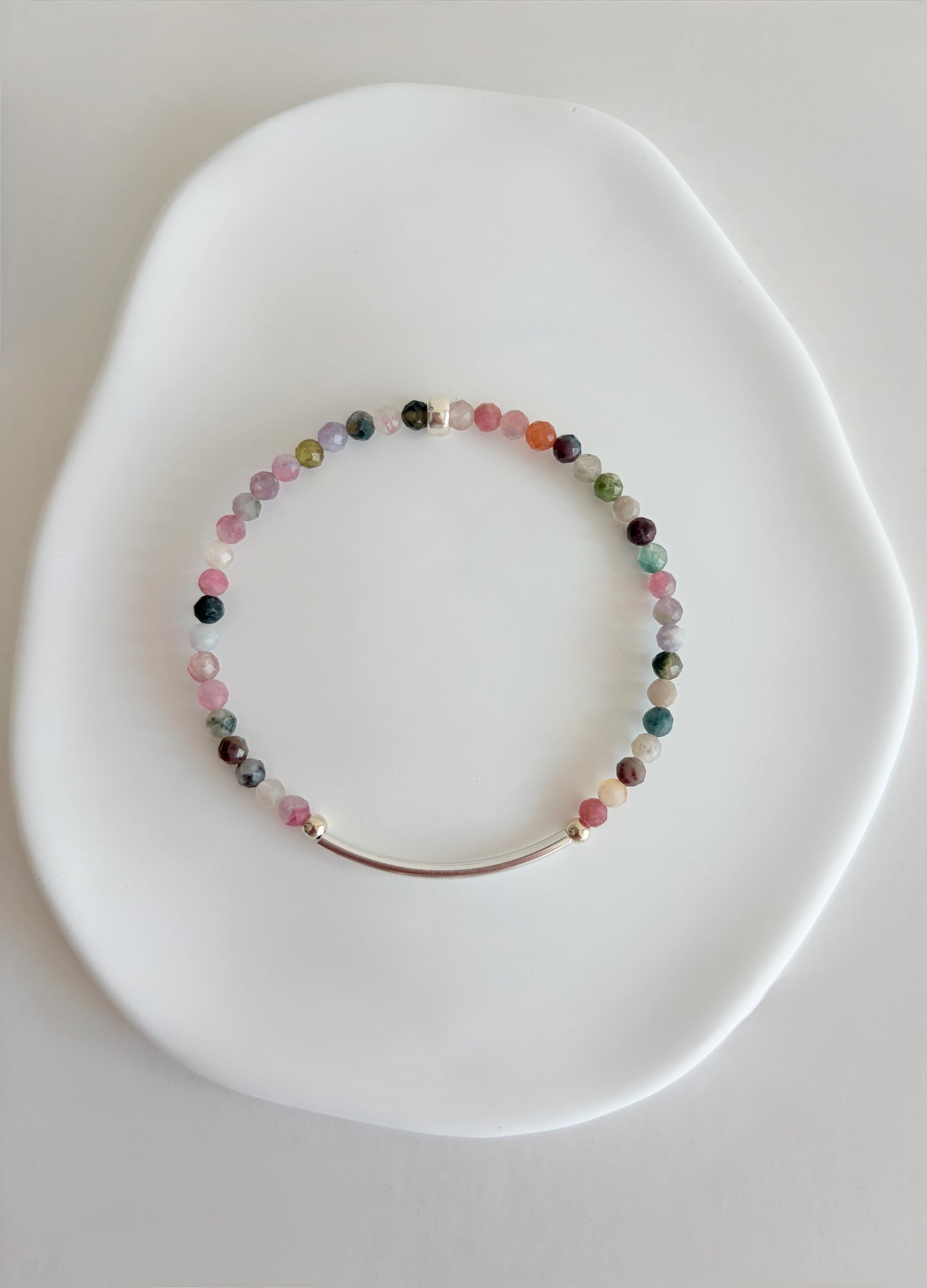 Beautiful Mixed Quartz semi precious faceted bead bracelet. This delicate bracelet comes in a choice of two finishes using either Sterling Silver or Gold Filled. 
