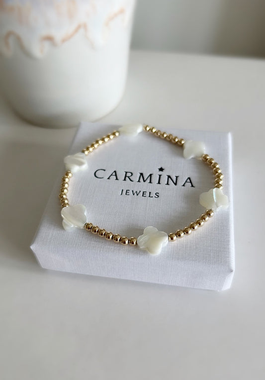 Mother of Pearl multi Clover bracelet