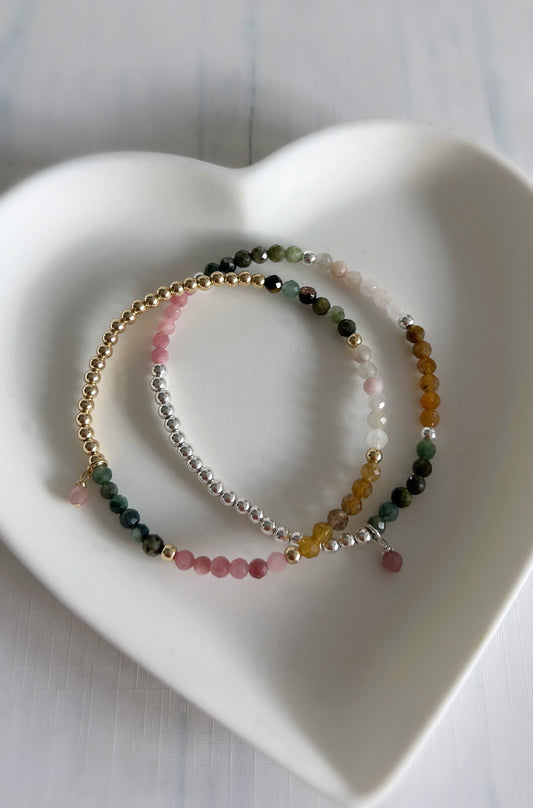 Tourmaline crystal bead bracelet 